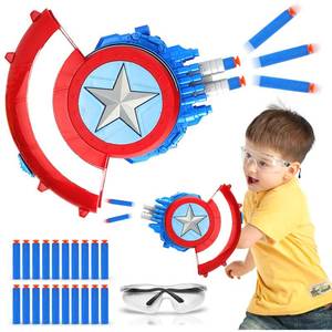 lot 11454 image: LITTCO Captain Shooting Shield, 20 Darts Captain Shield Toy with Goggles, Kids Role Play, Ideal Birthday for 3-12 Years Old Children, Boys - Retail $23