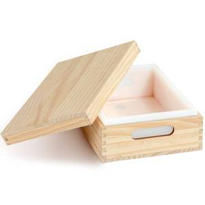 lot 11455 image: Rectangle Soap Molds for Soap Making, 2.2L77oz Silicone Soap Making Mold with Wooden Box and Lid for DIY Handmade Soap Making - Retail $31