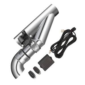 lot 11462 image: Peastorm Electric Exhaust Cutout 2.5 Inch with Elbow Muffler Valvetronic Exhaust Valve Kit (1 Controller, 1 Valve) - Retail $97