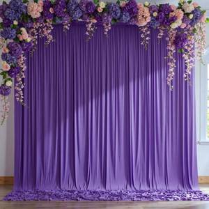lot 11474 image: 10 ft x 10 ft Wrinkle Free Purple Backdrop Curtain for Parties, Polyester Purple Photo Backdrop Drapes for Wedding Birthday Girls Party Mermaid Baby Shower,5ft x 10ft,2 Panels - Retail $29