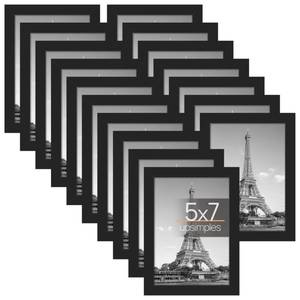 lot 11482 image: upsimples 5x7 Picture Frame with Real Glass,Bulk Photo Frames for Wall or Tabletop Display,Set of 17,Black - Retail $30