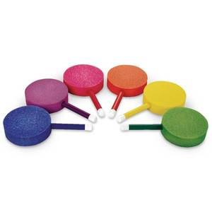 lot 11490 image: Nasco PE03322 Lollipop Foam Paddles, Set of 6 Assorted Colors, 8 Dia&nbsp