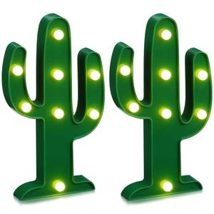 lot 12027 image: Riakrum 2 Pcs LED Night Light LED Cactus Light Mexican Party Decorations Cinco De Mayo Decorations Cute Lamp for Table Room Bedroom Party Decoration Home(10 x 5.71 Inch) - Retail $16