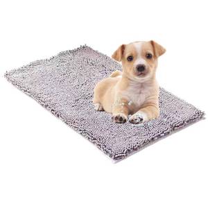 lot 12401 image: TONSNYZYJ Dog Door Mat 28X18 Bath Mat and Pet Rug, Non-Slip Washable Mat��Quick Dry Soft and Comfortable Chenille for Bathroom Bedroom (Small, Grey) - Retail $24