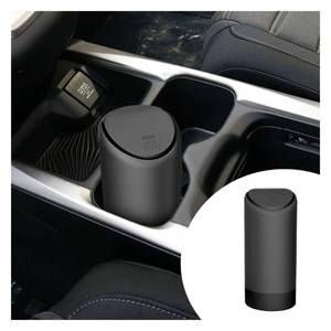 lot 12409 image: Car Cup Holder Trash Can, Garbage Container with Lid, Leakproof Organizer Dustbin Mini Silicone Garbage Can, Portable Trash Bag Rubbish Bin, Vehicle Waste Bin for Automotive, Home, Office (Black) - Retail $9