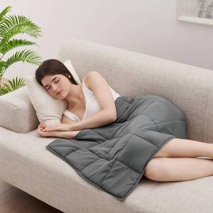 lot 12457 image: LAGRATY Weighted Lap Blanket 5lb Small Weighted Blanket for Adults Portable Travel - Cooling Pad for Relaxation Sleeping - Cozy Washable All-Season (29 x 24) - Retail $26
