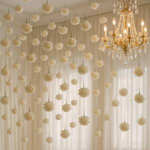 lot 15834 image: Glitinsel 50 Set Artificial Rose Hanging Flower Decorations DIY Flaoating Flower Garland Hanging Flowers from Ceiling Dangling White Rose Strings for Wedding Baby Shower Birthday Floral Party Decor - Retail $19