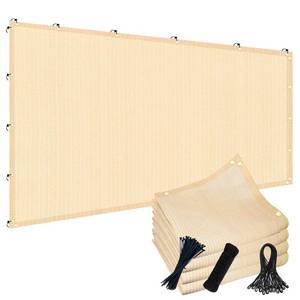 lot 15843 image: 90% 10x15ft Sun Shade Cloth for Outdoor Deck Backyard Patio Garden Pergola Cover Canopy Beige - Retail $41