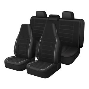 lot 15845 image: TOYOUN Classic Universal PU Leather Car Seat Covers Full Set Fit Most Cars Trucks SUVS or Vans Gray High Back Front Bucket and Rear Auto Seat Covers Set Car Seat Protector - Retail $24