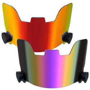 lot 15847 image: Xuhal 2 Pcs Football Visor for Youth Adult Football Helmet Visor Lacrosse Helmet Eye Shield Eye Protection for Sport(Red and Purple) - Retail $23