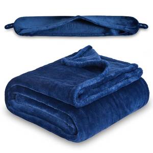 lot 15851 image: Yaning Multifunctional Neck Pillow, Soft Warm Blanket with Cozy Neck Pillow Case, Portable Blanket Set for Airplane, Camping, Car (Navy Blue) - Retail $14