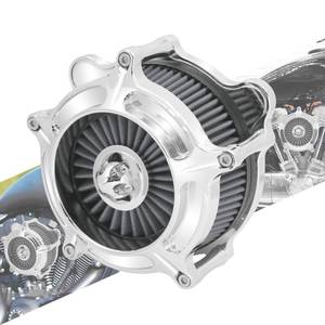 lot 15856 image: HCmotorku Air Cleaner Filter Aluminum Fit for Harley Touring Road King Street Glide Softail Sportster Dyna (Chrome Housing Grey Element, A For Sportster XL 04-22) - Retail $45