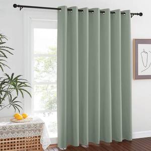 lot 15859 image: NICETOWN Blackout Sage Green Curtain for Sliding Glass Door - Grommet Thermal Insulated Patio Door Drape Room Darkening Sound Dampening for French Door (W100 x L84, 1 Piece) - Retail $30