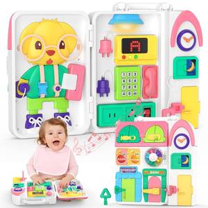 lot 15862 image: Montessori Toys for 1 Year Old Girl Gifts, Busy Board Educational Toddler Toy Age 1-2, First Christmas 1st Birthday Gifts for 1 Year Old Girl Boy - Retail $40
