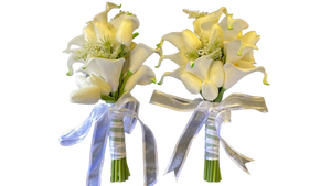 lot 16106 image: Elegant White Calla Lily Wedding Bouquet - Retail $75