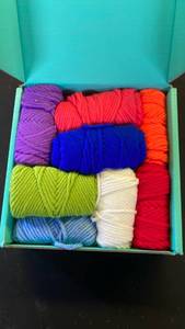 lot 16118 image: Colorful Yarn Collection in Turquoise Box - Retail $25