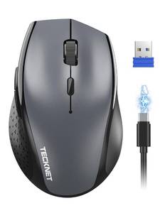 lot 16131 image: TECKNET Wireless Mouse Rechargeable,Mouse for Laptop Computer,2.4G USB Computer Mice Wireless,6 Button 6400 DPI Ergonomic Silent Mice,Portable Cordless Travel Mice-Wide Compatibility - Retail $16