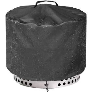 lot 16133 image: WICKTICK 21 Inch Round Fire Pit Cover for Solo Stove Bonfire 2.0, 600D Heavy Duty Waterproof Firepit Accessories for Outdoor Camping, All-Weather Resistant - Retail $20