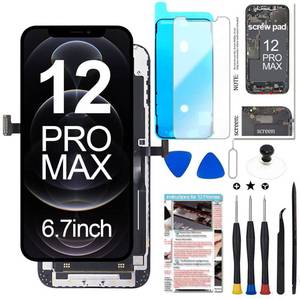 lot 16140 image: Fixerman for iPhone 12 Pro Max Screen Replacement 6.7 inch (A2342, A2410, A2412, A2411), 3D Touch LCD Display Digitizer Frame Assembly with Repair Tools - Retail $60