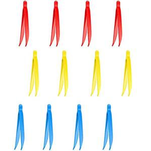 lot 16146 image: 12 Count Plastic Tweezers for Kids,Science Nature Observation Tools for Students Spring Outing (Yellow Blue and Red) - Retail $7