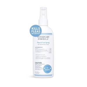 lot 16160 image: Veterinary Formula Flea and Tick Spray for Dogs, 8 oz �� Easy-to-Use Dog Flea Spray, Kills on Contact, Prevents Egg & Larval Development for 14 weeks - Retail $9