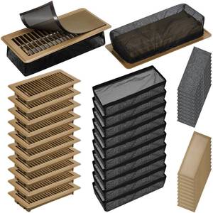 lot 17162 image: Zonon 40 Pcs 4 x 10 Floor Register Set Include Metal Vent Covers for Home Air Registers Metal Magnetic Covers Register Cover Traps Vent Screen Mesh Filters for Wall Ceiling Floor(Brown) - Retail $62
