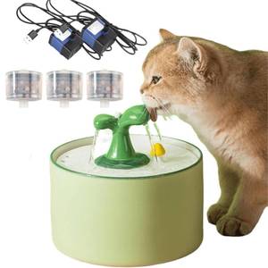 lot 17172 image: Ceramic Cat Water Dispenser, 1000ml Automatic Pet Fountain - Silent, Ideal for Cat Lovers (2Pump3Filters)&nbsp
