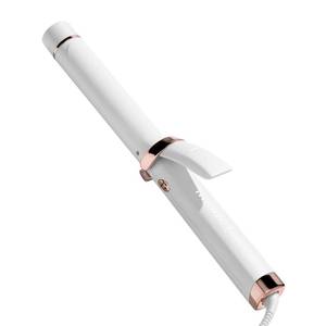 lot 19478 image: T3 Curl ID 1.25 Digital Ceramic Curling Iron with Smart Touch Interface & Interactive HeatID Technology for Automatic Heat Setting Personalization - Shiny Smooth Curls that Last, White - Retail $189
