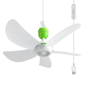 lot 19506 image: Roodike Mini USB Ceiling Fan for Camping Tent, 17 Portable Hanging Ceiling Fan for Outdoor Gazebo or RV, 13.2ft Long Cord with onoff Button, DC 5V, 330 RPM Rotation Speed, 36 dB Quiet - Retail $19