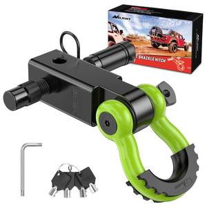 lot 19515 image: Nilight Anti-Theft Shackle Hitch Receiver 2Inch 45000 LBs Breaking Strength 34 Anti-Theft D Ring Shackle 58 Trailer Hitch Lock Pin Heavy Duty Solid Towing Kit for Trucks Off Road(Green&Black) - Retail $31