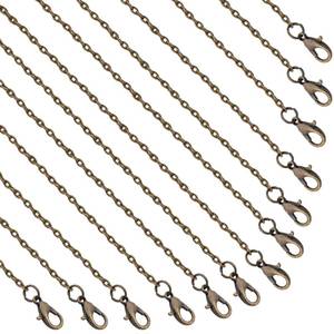 lot 20202 image: Lemonkey 24 Pack Necklace Chains Bulk,Bronze Plated DIY Cable Link Chains for Jewelry Making 20 Inches - Retail $9