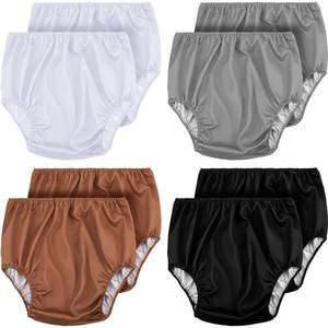 lot 20214 image: Panitay 8 Pcs Adult Diaper Cover Incontinence Leakproof Plastic Pants Reusable Diapers Cover Waterproof Underwear for Women Men(Multicolored, Large) - Retail $33