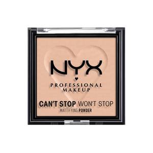 lot 20224 image: NYX PROFESSIONAL MAKEUP Cant Stop Wont Stop Mattifying Pressed Powder - Medium - Retail $13