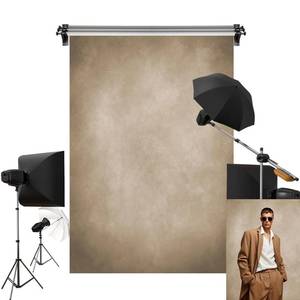 lot 20226 image: Kate 8x8ft2.5x2.5m Large Tan Backdrop Yellow Background Portrait Photography Texture Backdrop Photography Studio Props - Retail $90