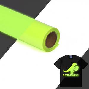 lot 20231 image: HTVVETUR Glow in The Dark HTV Heat Transfer Vinyl Roll 12 Inch by 10 Feet Iron on DIY for T-Shirt PU Stretch Elastic HTV Vinyl (Dark in Glow Yellow, 10FT) - Retail $16