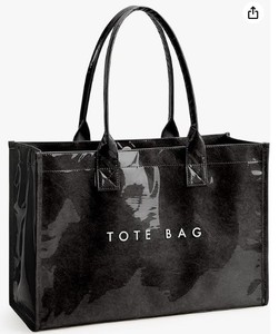 lot 2432 image: KALIDI PVC Tote Bag Womens Kraft Paper Work Handbags Purses with Top Handle