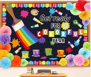 lot 6209 image: Pasimy 92-Piece Bulletin Board Decoration Set - Retail $15