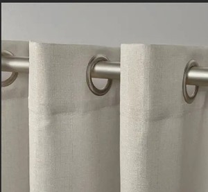 lot 15831 image: Natural Linen Grommet Curtain Panel 8ft - Retail $25