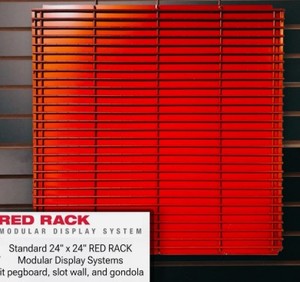 lot 5109 image: Milwaukee Modular System  2x2 Rack Panel  Display Grid With Backing  Red