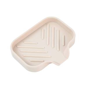 lot 10250 image: MicoYang Silicone Bathroom Soap Dishes with Drain Spout-Bathroom and Kitchen Sink Organizer,Sponge Holder,Dish Soap Tray,Perfect for Dispenser,Scrubber,Bottle,Cup on Sink or Counter-Tapioca 4.9�3.2 - Retail $8