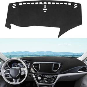 lot 10253 image: YOJOJOCO Dash Cover for Chrysler Pacifica 2017-2025 Accessories Flannel Dashboard Cover Dash Mat Center Console Cover Sunshield Protector Pad - Retail $26