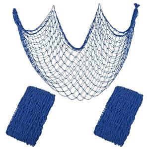 lot 10258 image: Decorative Fishing Net 80x40 Inch,YuanDe 2 Pack Peacock Blue Picture Fish Net, Wall Photo Hanging Fishnet for Nautical Mermaid Pirate Ocean Themed Hawaii Beach Under The Sea Party Decorations - Retail $14