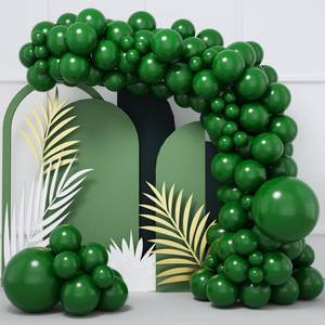 lot 10259 image: RUBFAC 87pcs Dark Green Balloons Different Sizes 18 12 10 5 Inch for Garland Arch, Green Latex Balloons for Birthday Party Baby Shower Wedding Halloween Christmas Party Decoration - Retail $7
