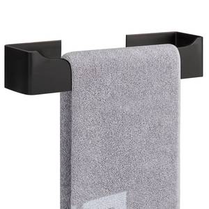 lot 10277 image: NearMoon Self Adhesive Hand Towel HolderTowel Ring, Stainless Steel Hand Towel Bar Rustproof Stick on Wall-Towel Rack for BathroomKitchen, Square Sticky and Wall Mounted (9 Inch, Matte Black) - Retail $9