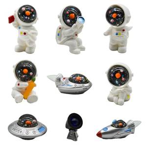 lot 10280 image: Pinenjoy 9Pcs Miniature Astronaut and Rocket Figurines Mini Spaceman and UFO Set Resin Cake Toppers for DIY Shelf Tabletop Diorama Craft Decoration - Retail $10