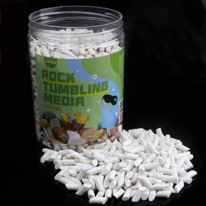 lot 10287 image: 2 LBS Rock Tumbling Ceramic Filler Medi Rock Tumbling Ceramic Filler Media Non- Abrasive Ceramic Pellets for All Type Tumblers 316 X 38 - Retail $13