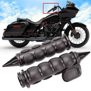 lot 12225 image: Black 1 Motorcycle Handlebar Hand Grips wThrottle Compatible with Sportster 883 Street Bike Dirt Bike Cruiser and Chopper (Black) - Retail $33
