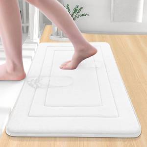 lot 12239 image: Arotive Memory Foam Bathroom Rug Mat 30x20, Ultra Soft and Absorbent Bath Mat, Machine Wash Dry, Comfortable Bath Rug Carpet for Bathroom Floor, Tub and Shower, Ivory - Retail $18
