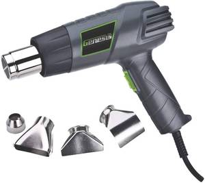 lot 15029 image: Genesis GHG1500A Dual Temperature Heat Gun Kit With Fast Heat High And Low Settings 572F1000F, Air Reduction Nozzle, Reflector Nozzle, And Two Deflector Nozzles with 2 Year Warranty - Retail $17