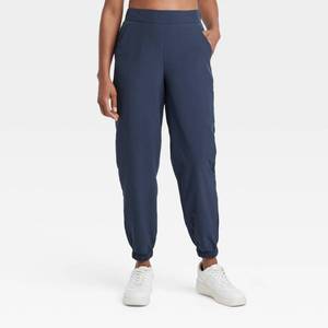lot 16003 image: Womens High-Rise Winter Woven Lined Joggers - All In Motion Blue L - Retail $32